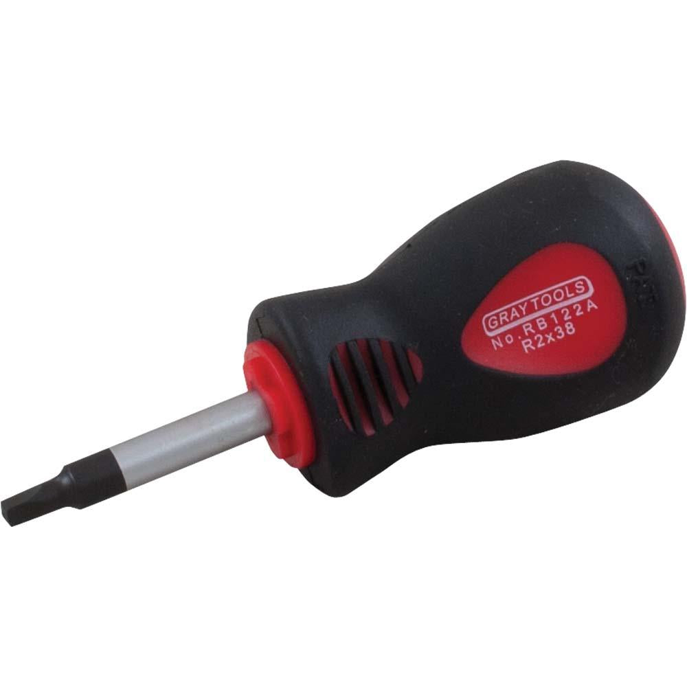 Square Recess. Stubby Comfort Grip Heavy Duty Screwdrivers